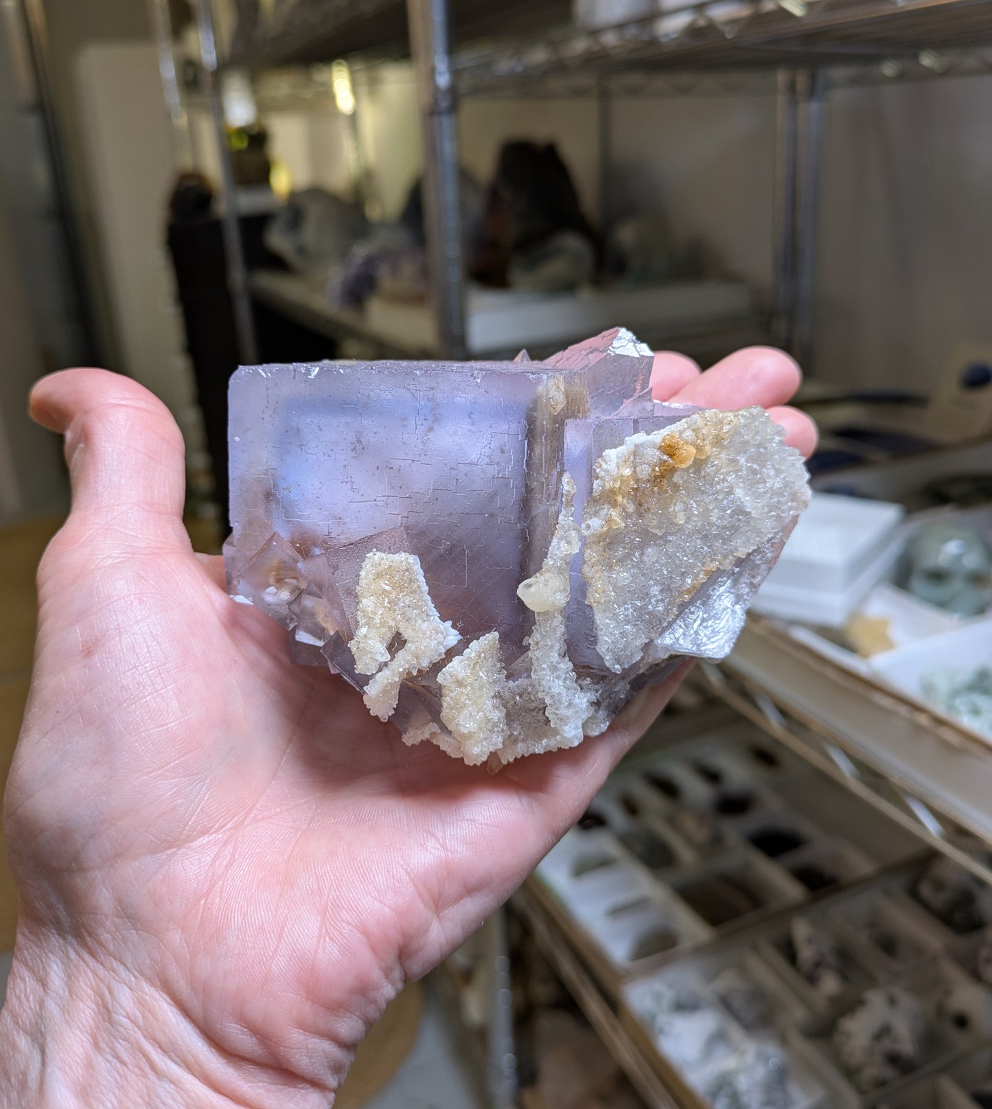 Phantom Fluorite with Calcite from Balochistan, Pakistan