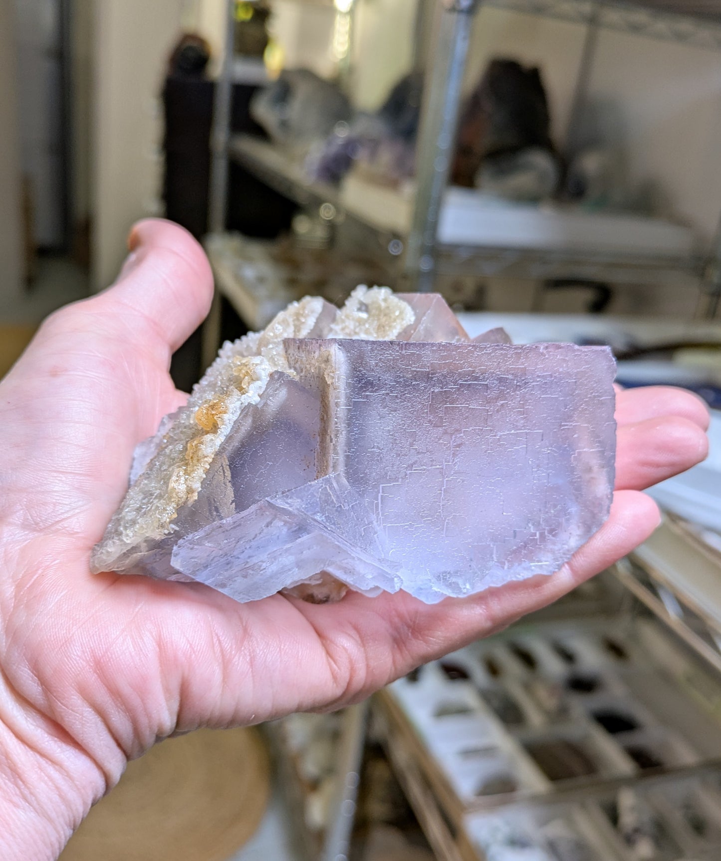 Phantom Fluorite with Calcite from Balochistan, Pakistan