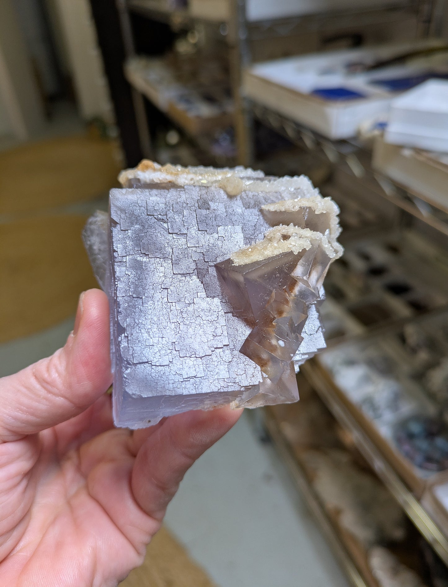 Phantom Fluorite with Calcite from Balochistan, Pakistan