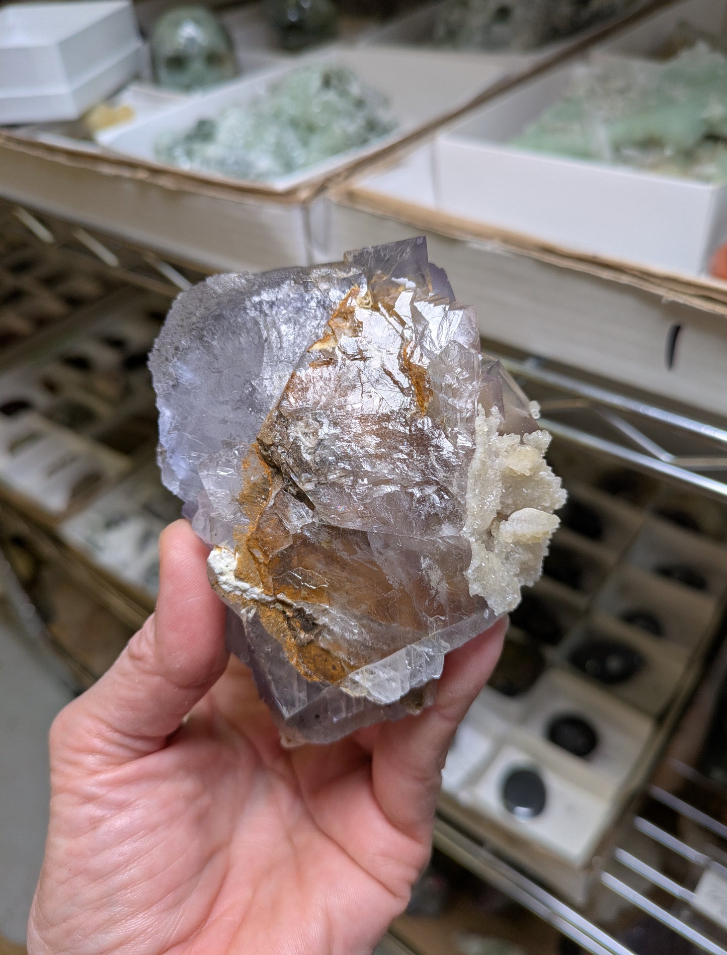 Phantom Fluorite with Calcite from Balochistan, Pakistan