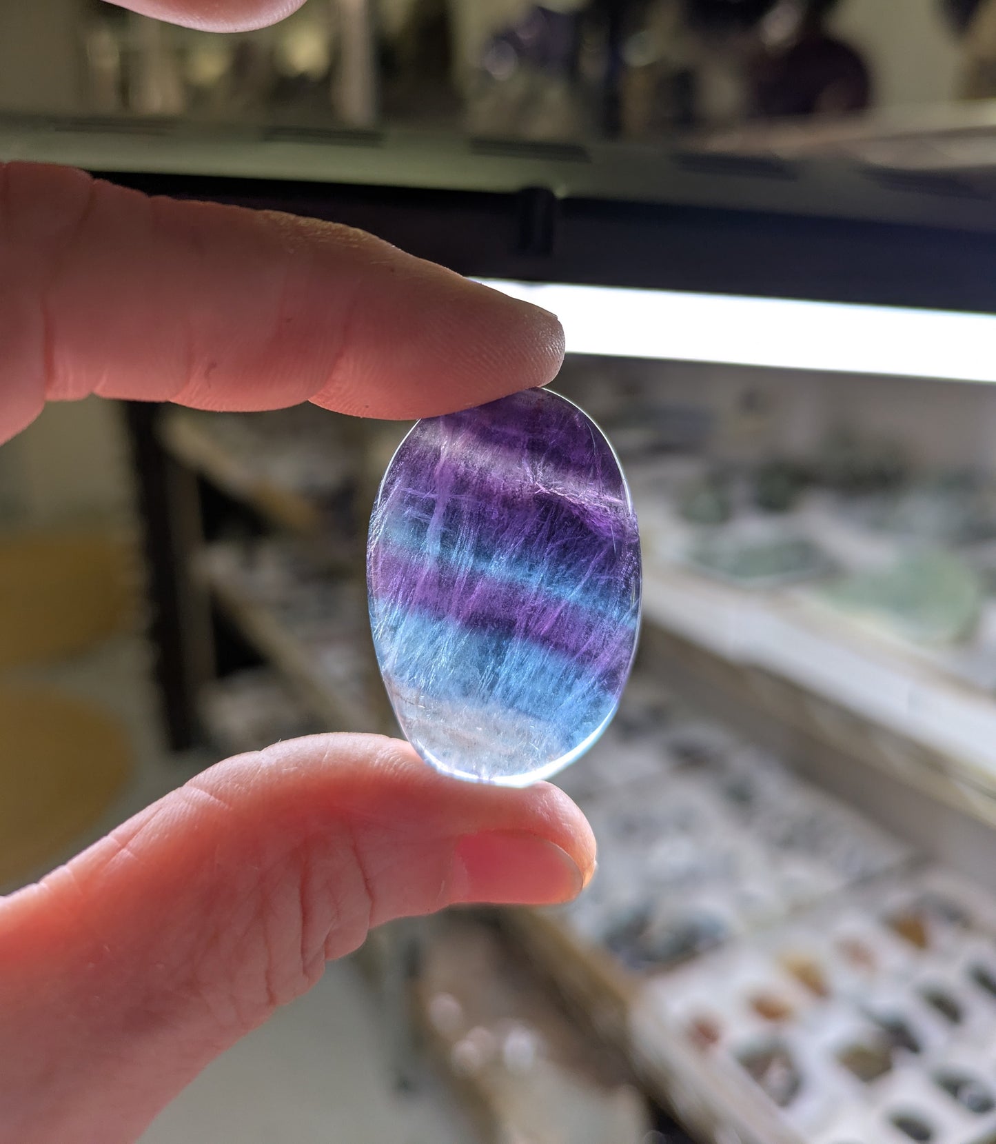 Rainbow Fluorite Pocket Stone and Lavish Earth Crystal Affirmation Cards