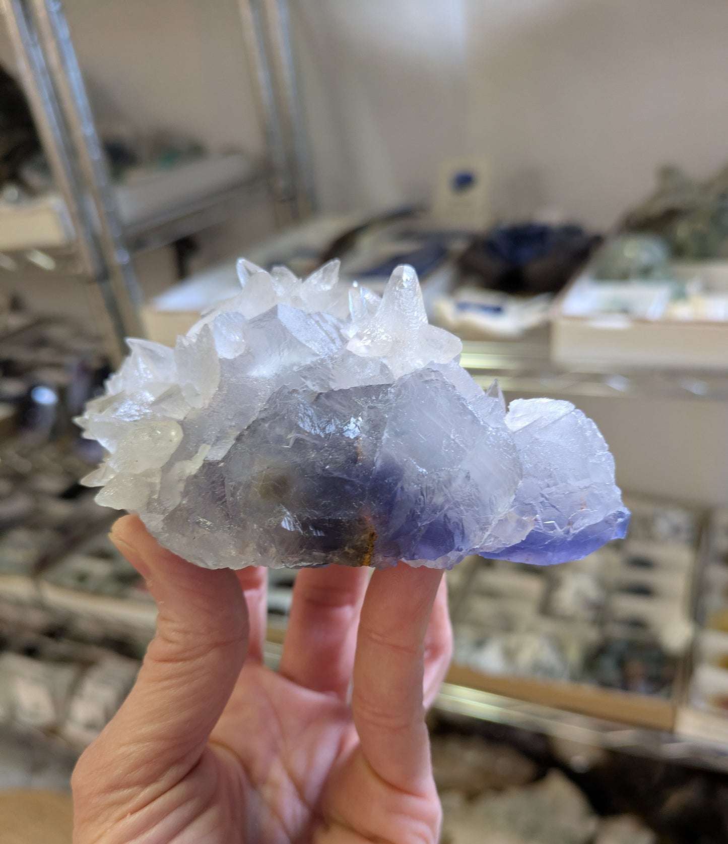 Fluorite with Dogtooth Calcite from Balochistan, Pakistan