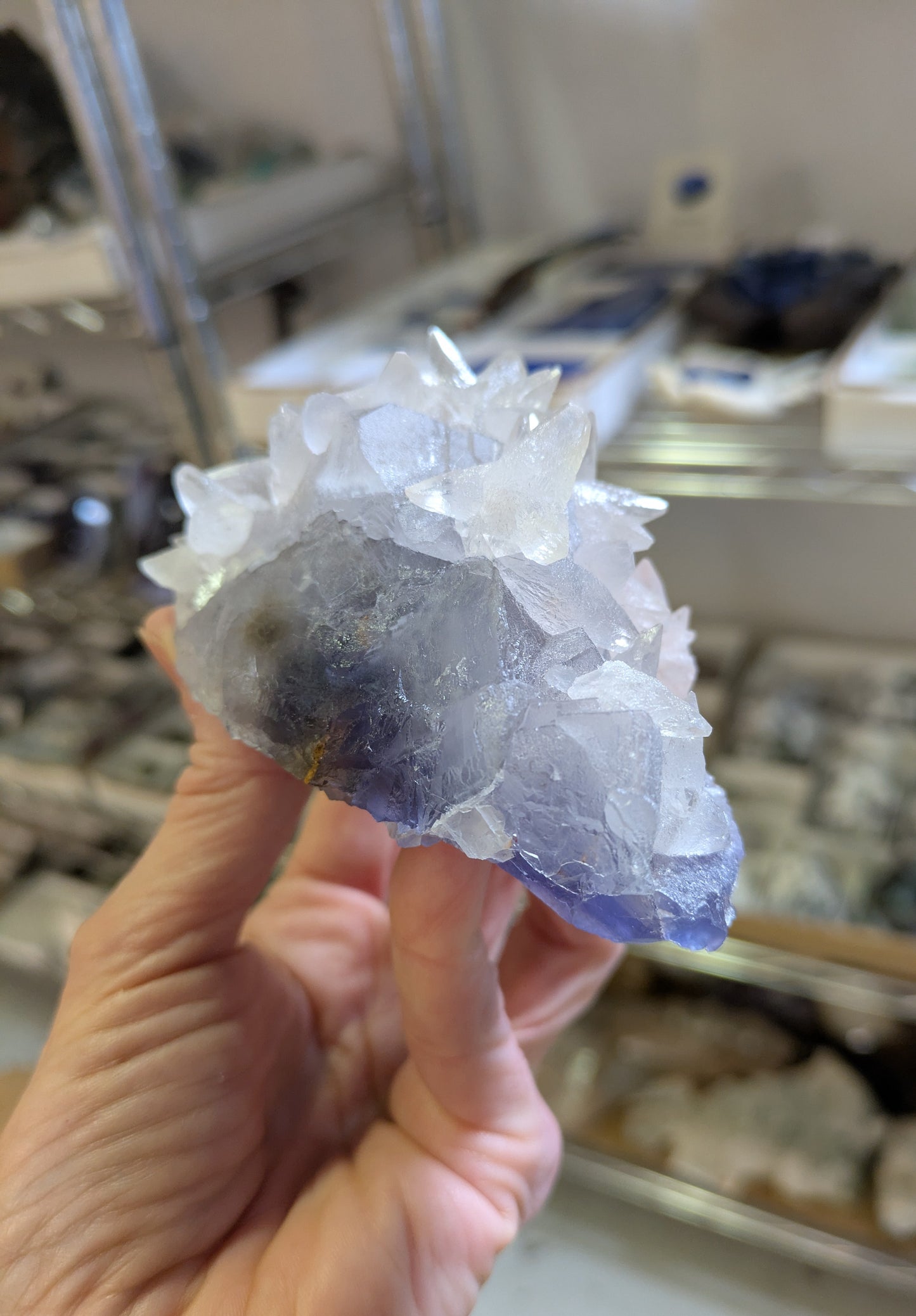 Fluorite with Dogtooth Calcite from Balochistan, Pakistan