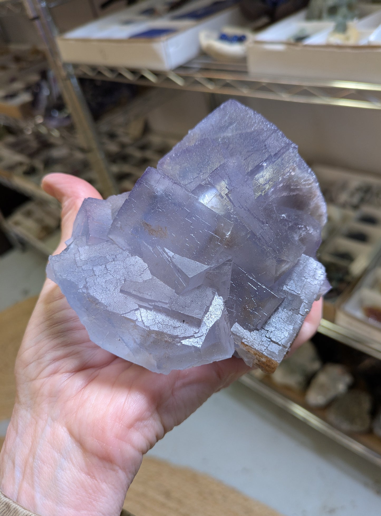 Phantom Fluorite with Feldspar from Balochistan, Pakistan - light base included