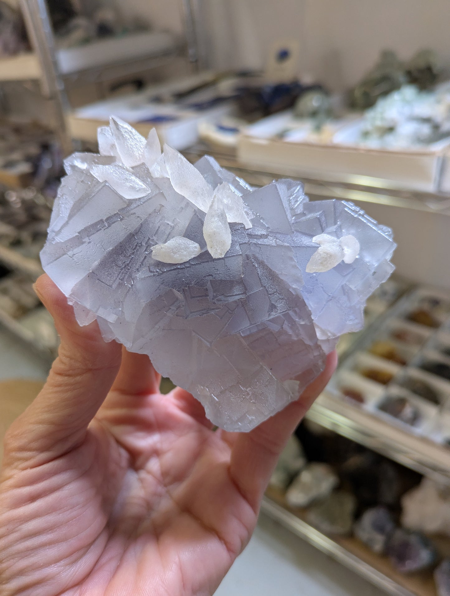 Fluorite with Dogtooth Calcite from Balochistan, Pakistan