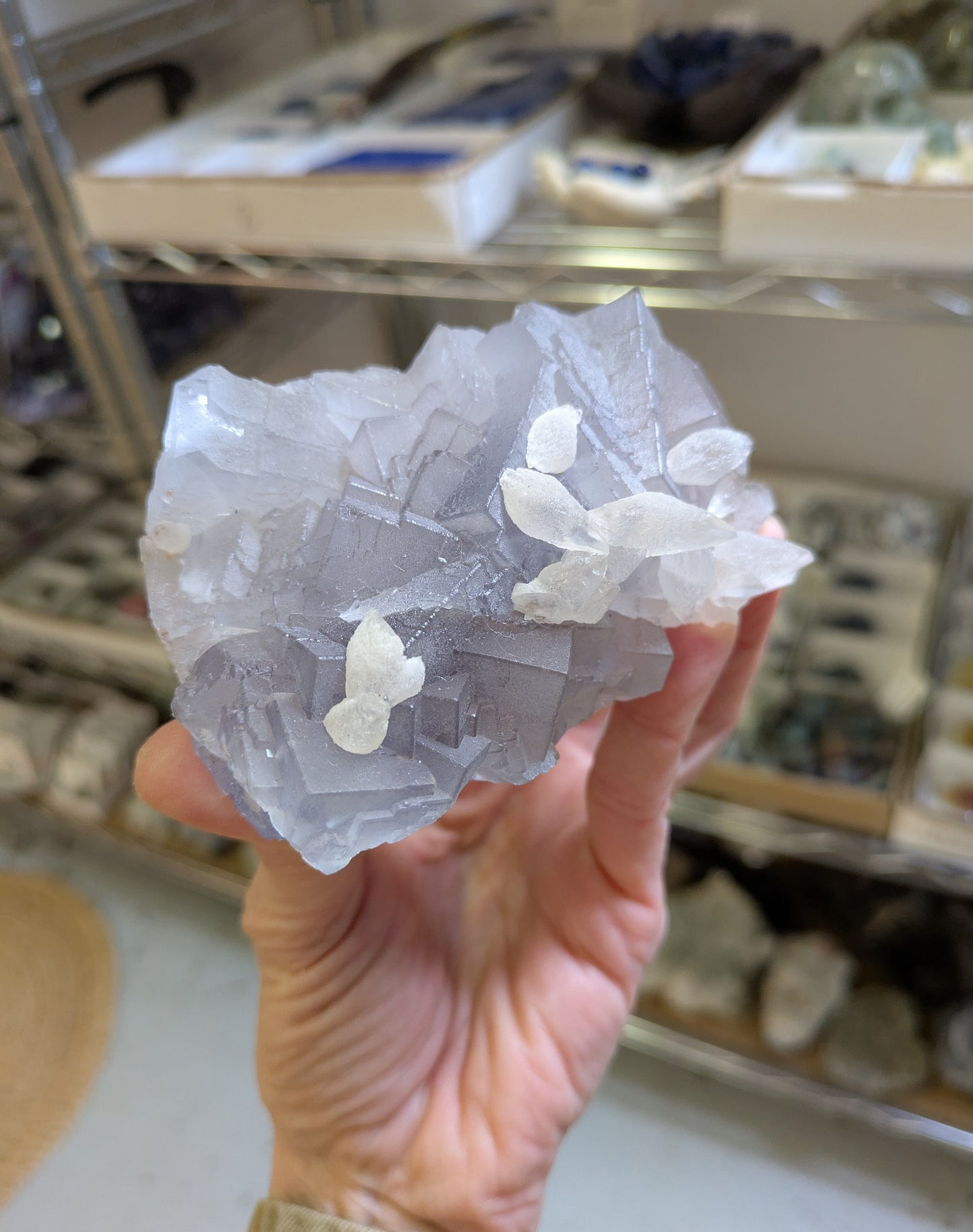 Fluorite with Dogtooth Calcite from Balochistan, Pakistan
