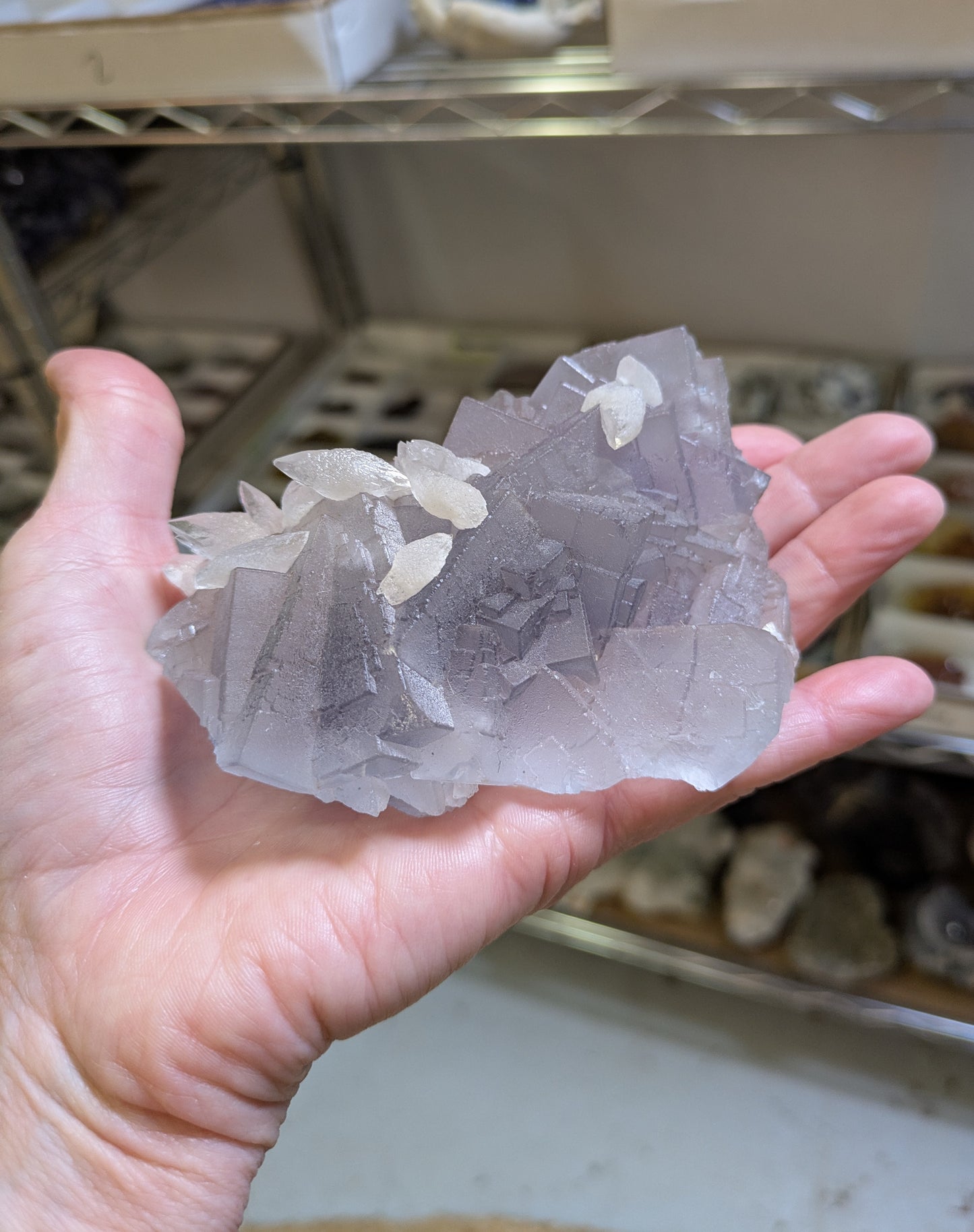 Fluorite with Dogtooth Calcite from Balochistan, Pakistan