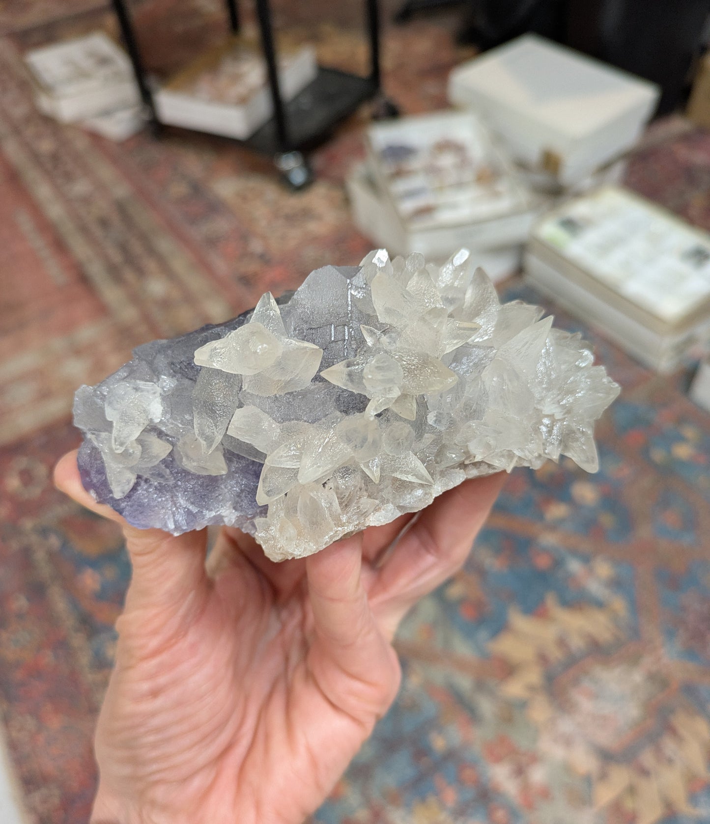Fluorite with Dogtooth Calcite from Balochistan, Pakistan