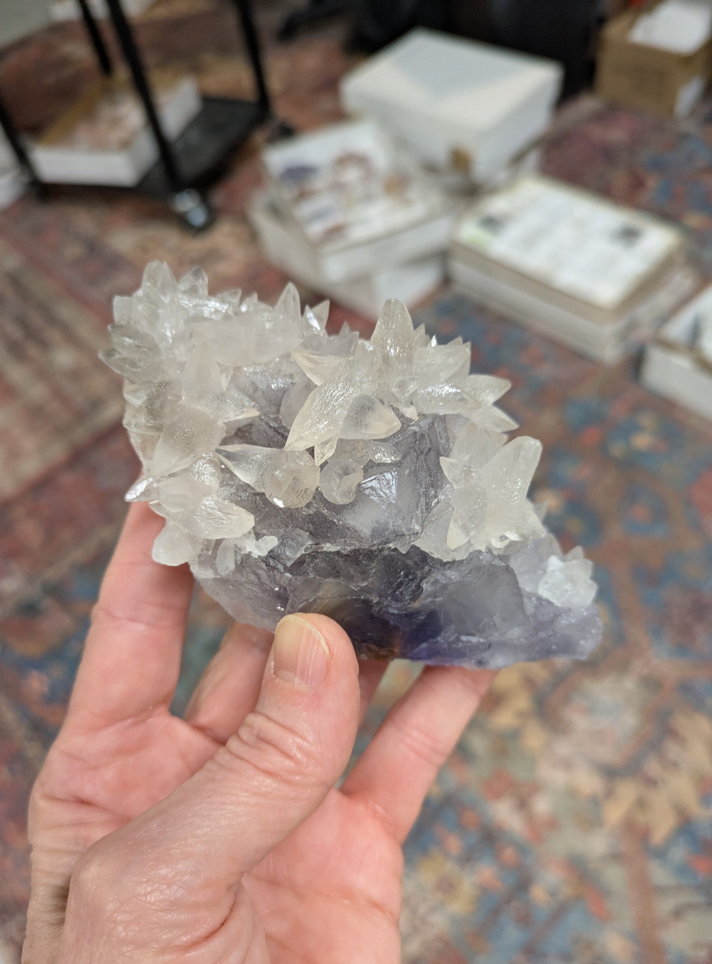 Fluorite with Dogtooth Calcite from Balochistan, Pakistan