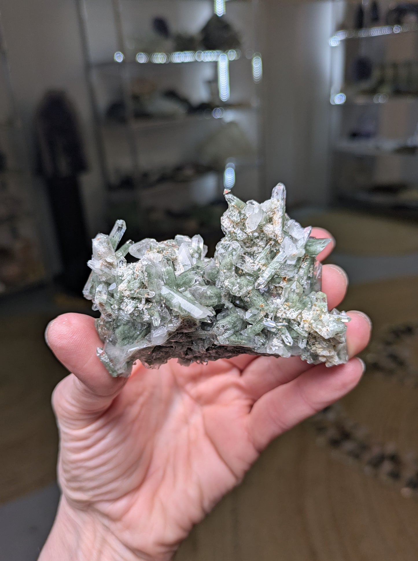 Quartz Cluster with Clinochlore from Pakistan