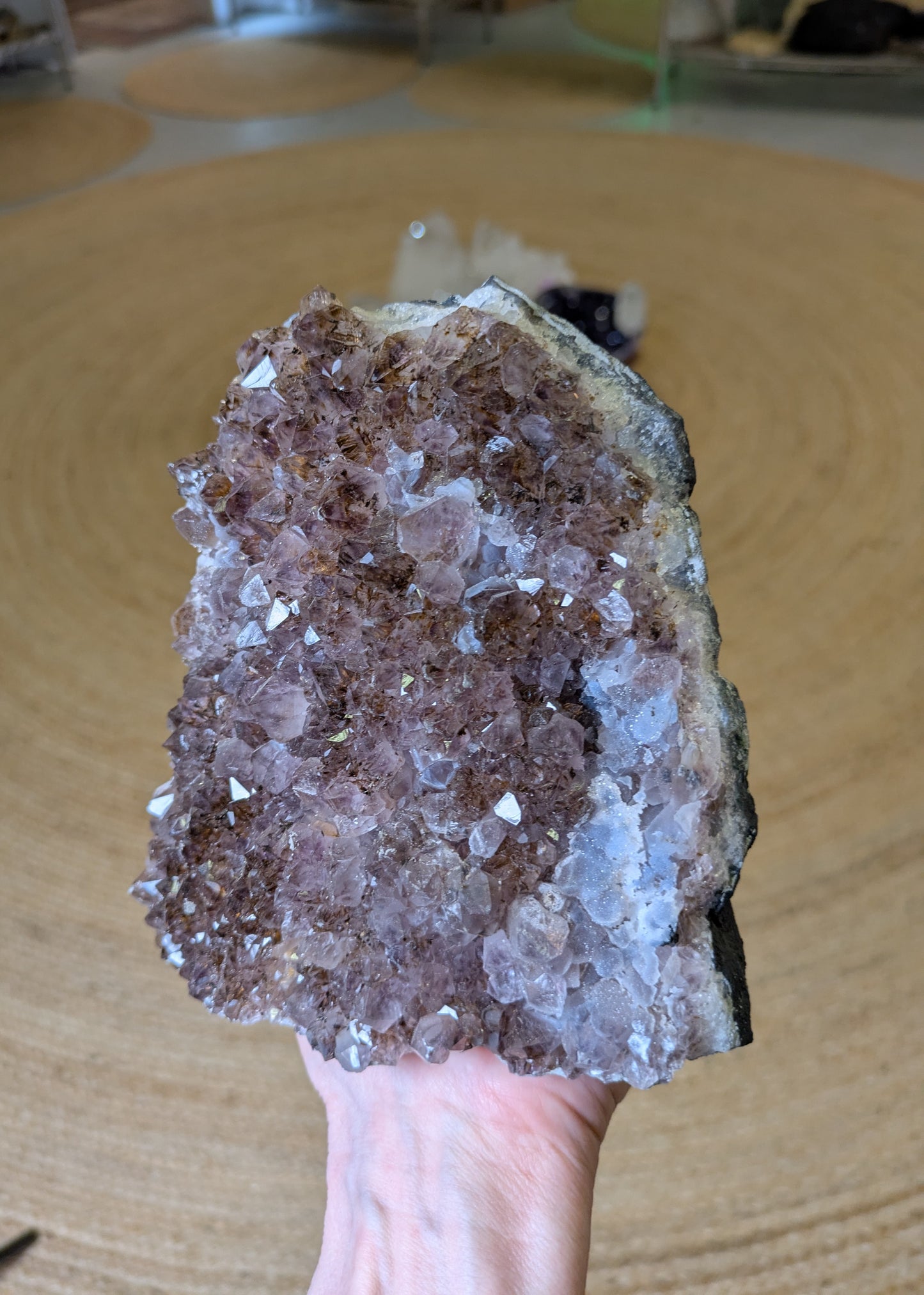 Amethyst, Chalcedony Drusy and Lepidocrocite from Uruguay