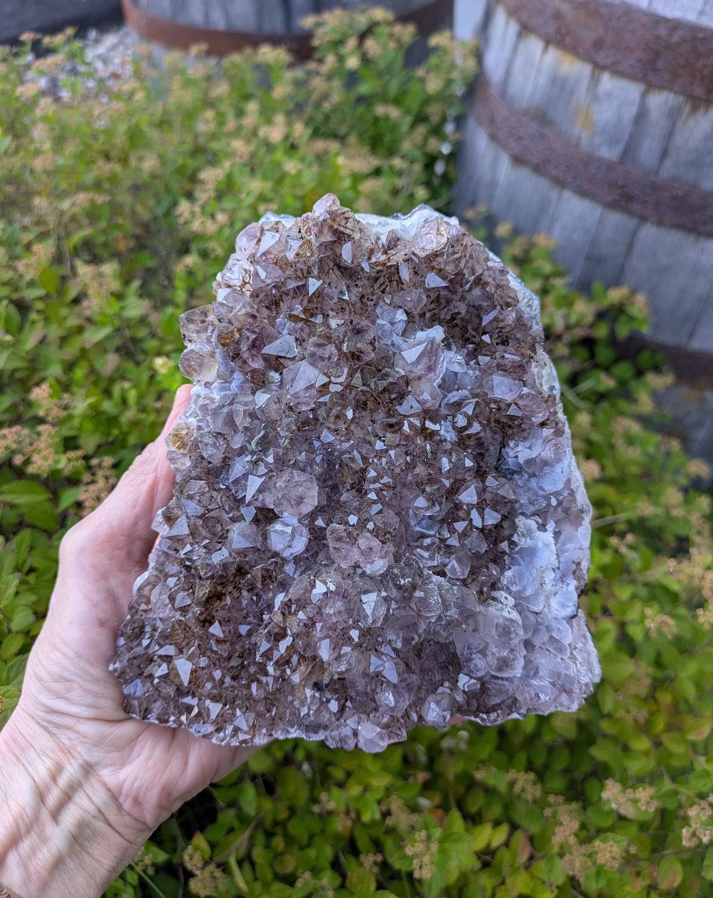 Amethyst, Chalcedony Drusy and Lepidocrocite from Uruguay