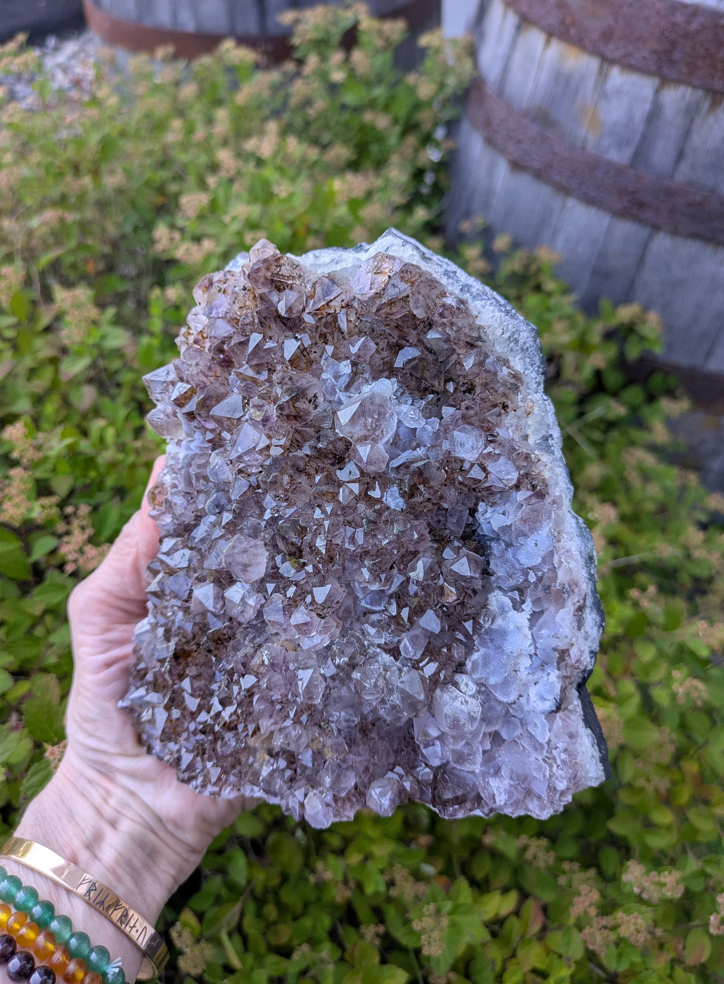 Amethyst, Chalcedony Drusy and Lepidocrocite from Uruguay