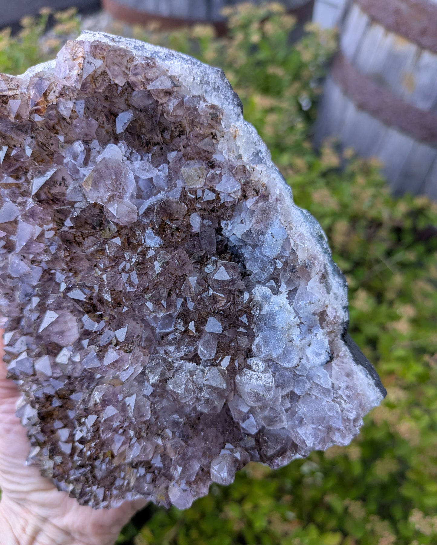 Amethyst, Chalcedony Drusy and Lepidocrocite from Uruguay