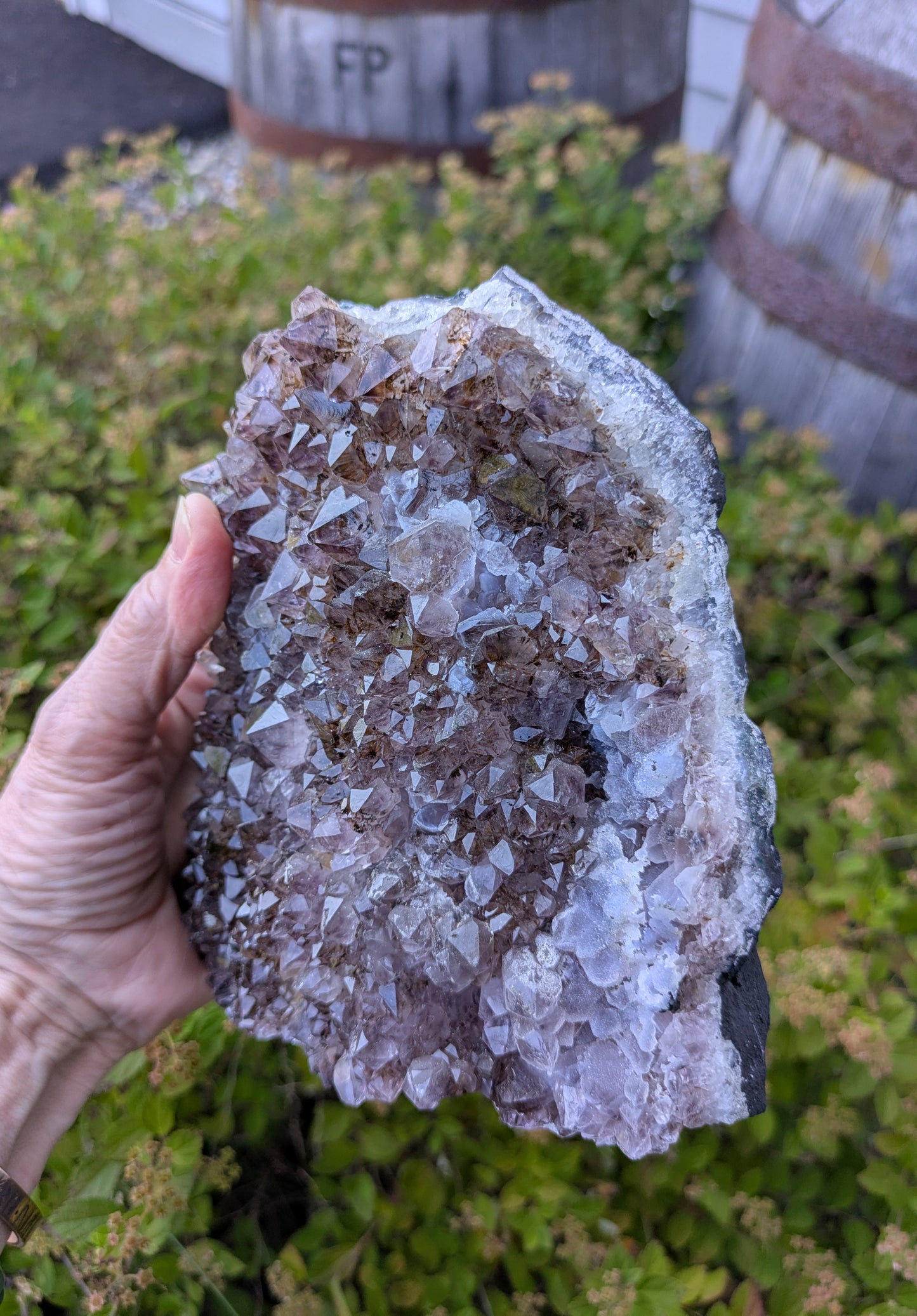 Amethyst, Chalcedony Drusy and Lepidocrocite from Uruguay