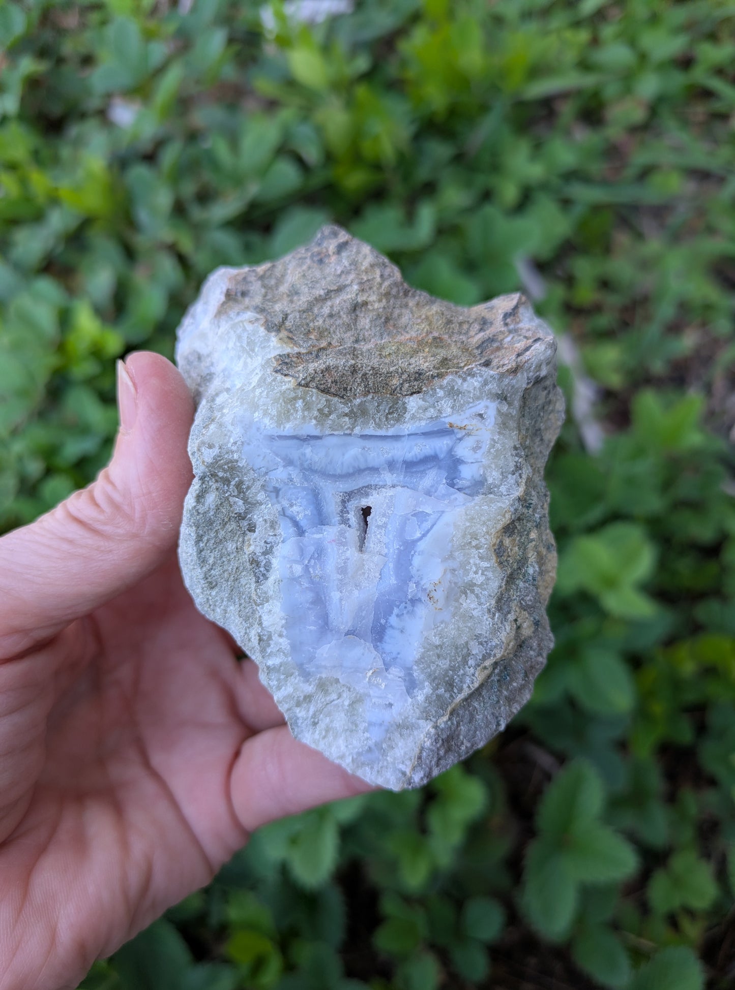 Blue Chalcedony Geode from Malawi
