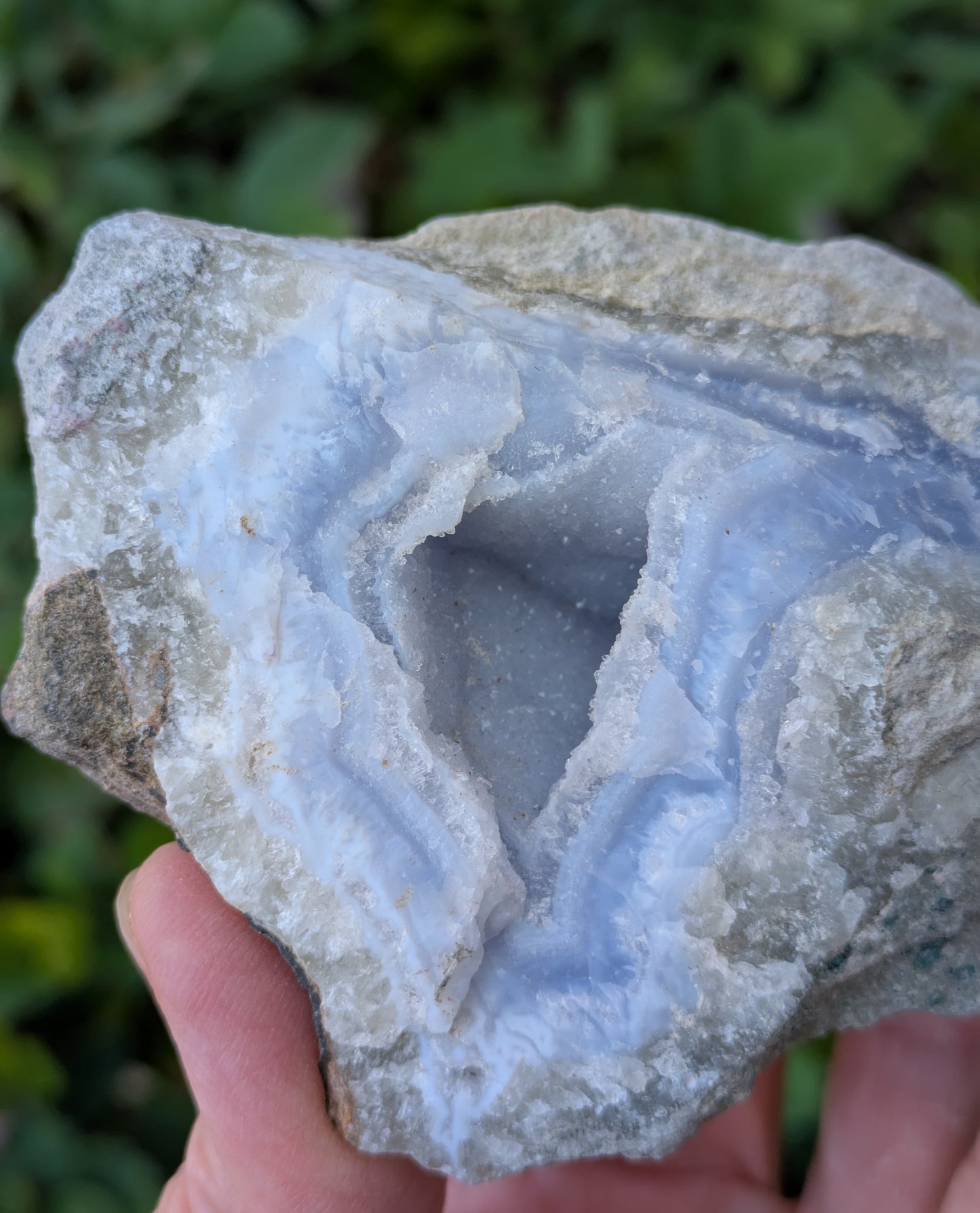 Blue Chalcedony Geode from Malawi