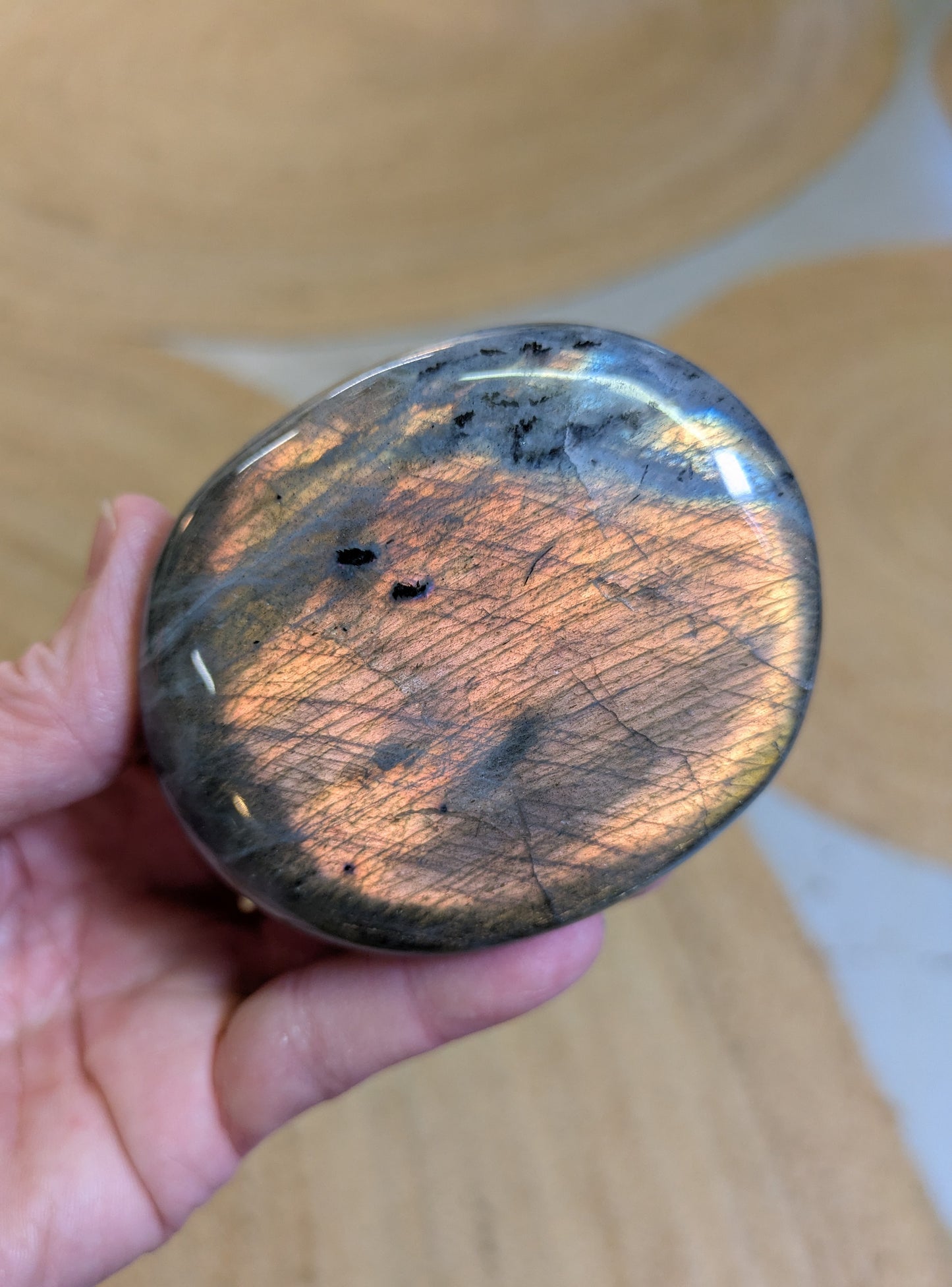 Labradorite Palm Stone from Madagascar