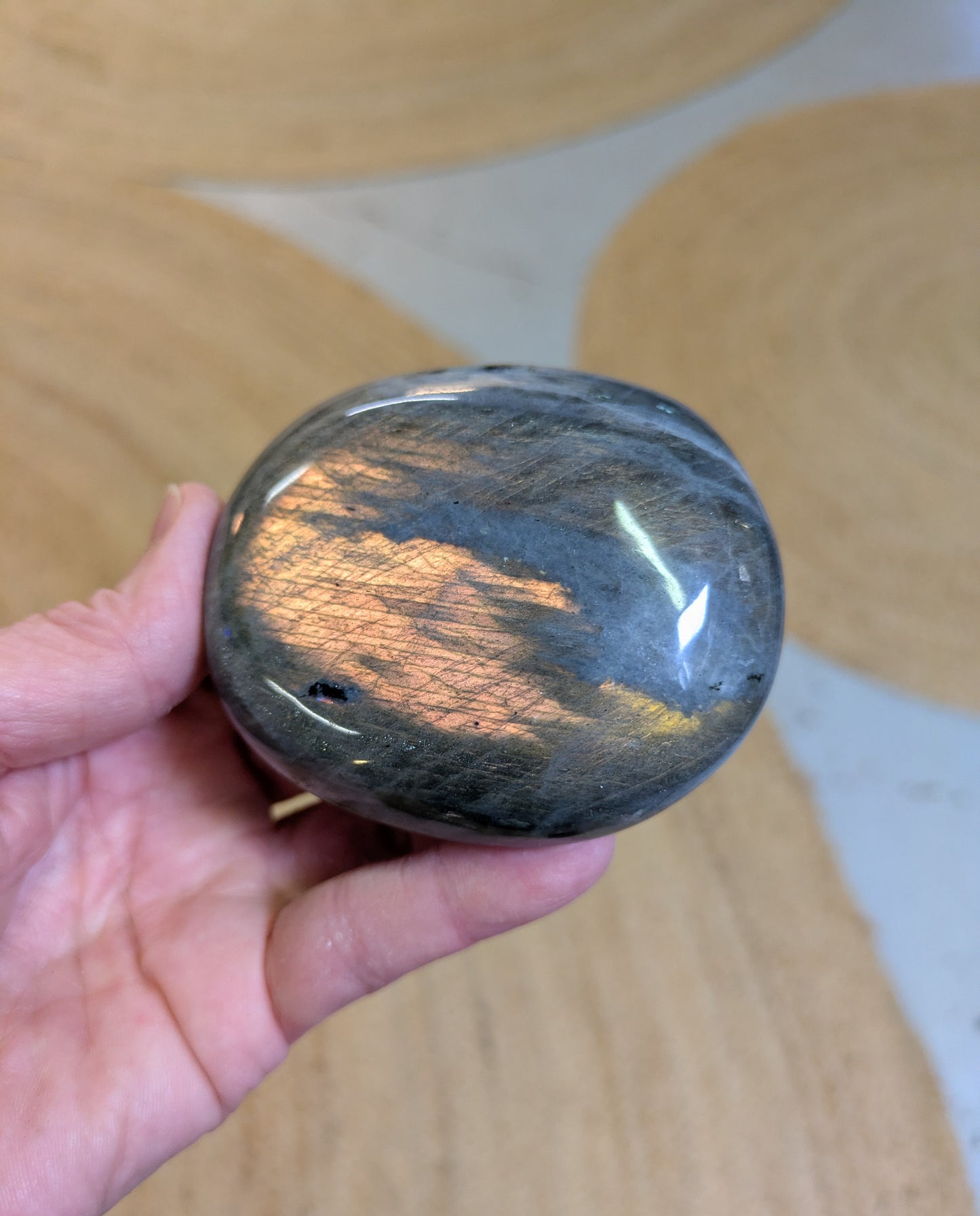 Labradorite Palm Stone from Madagascar