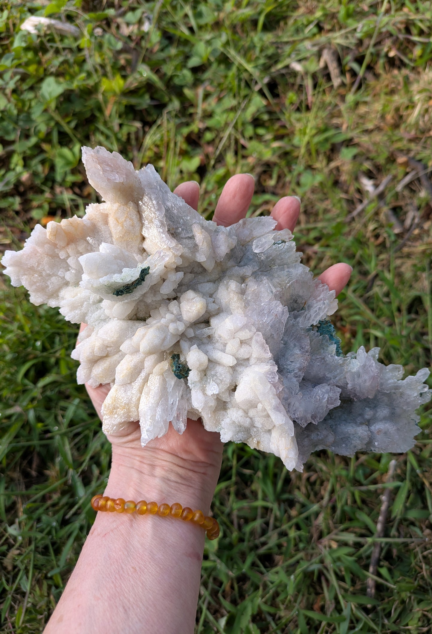 Amethyst Flower Quartz and Calcite from Rio Grande do Sul, Brazil