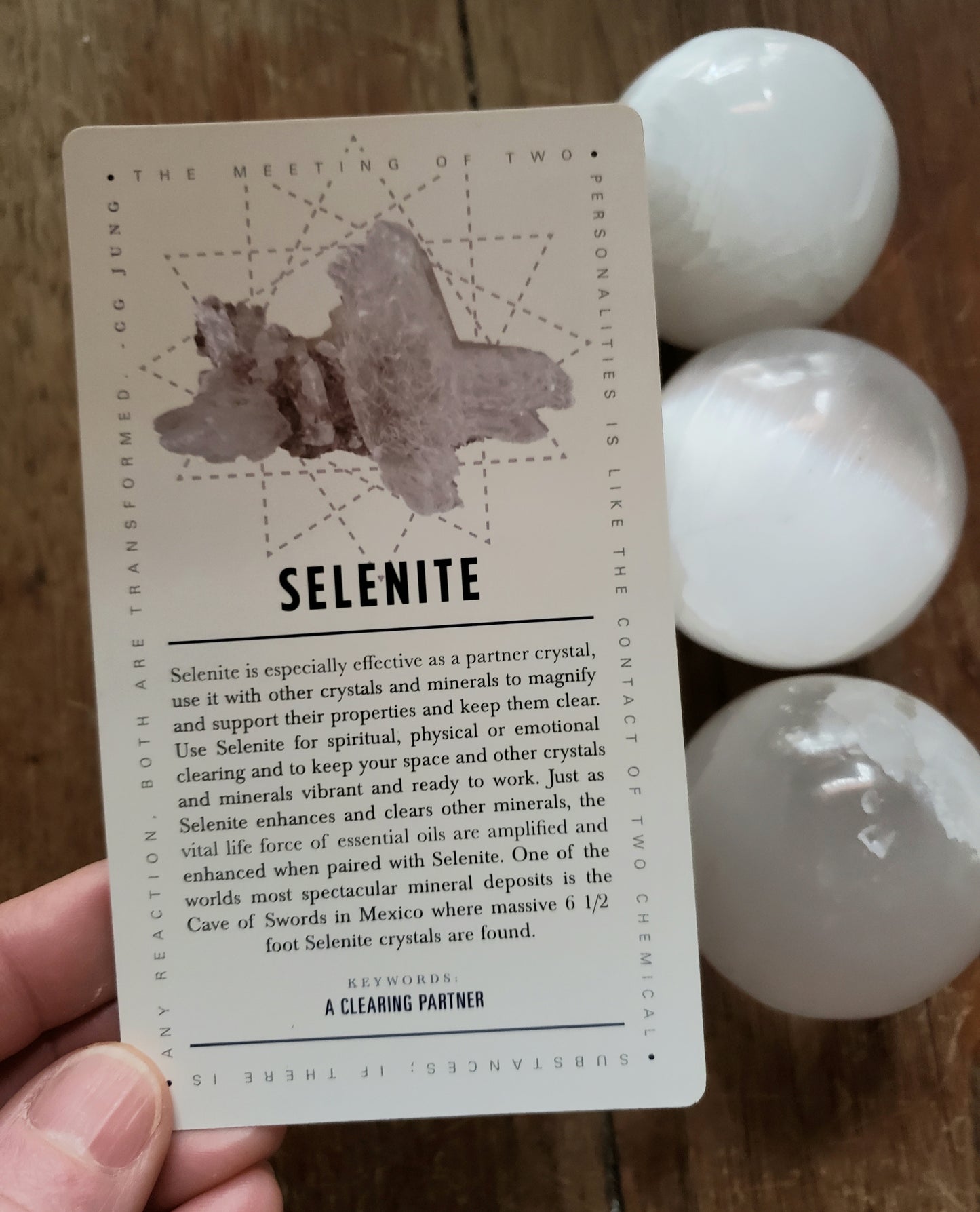 Lavish Earth Crystal Affirmation Cards and Selenite Sphere