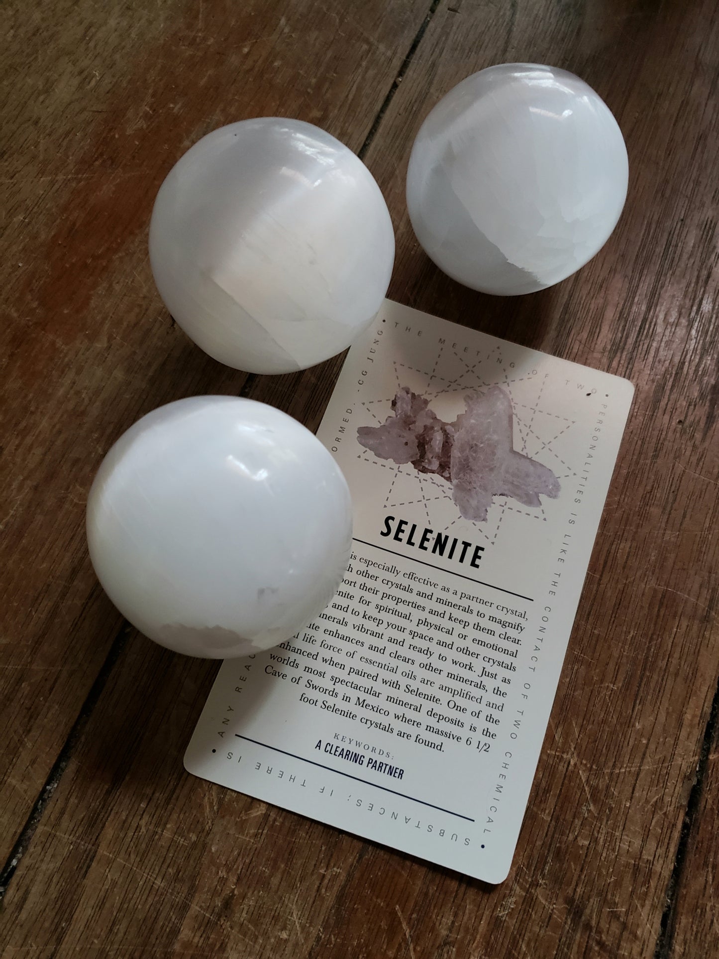 Lavish Earth Crystal Affirmation Cards and Selenite Sphere