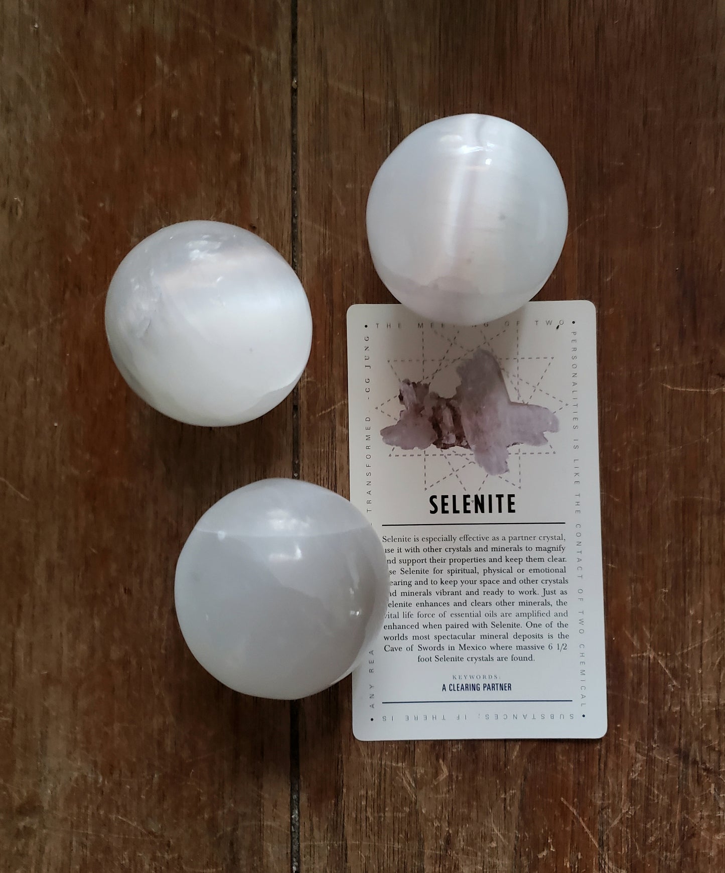 Lavish Earth Crystal Affirmation Cards and Selenite Sphere