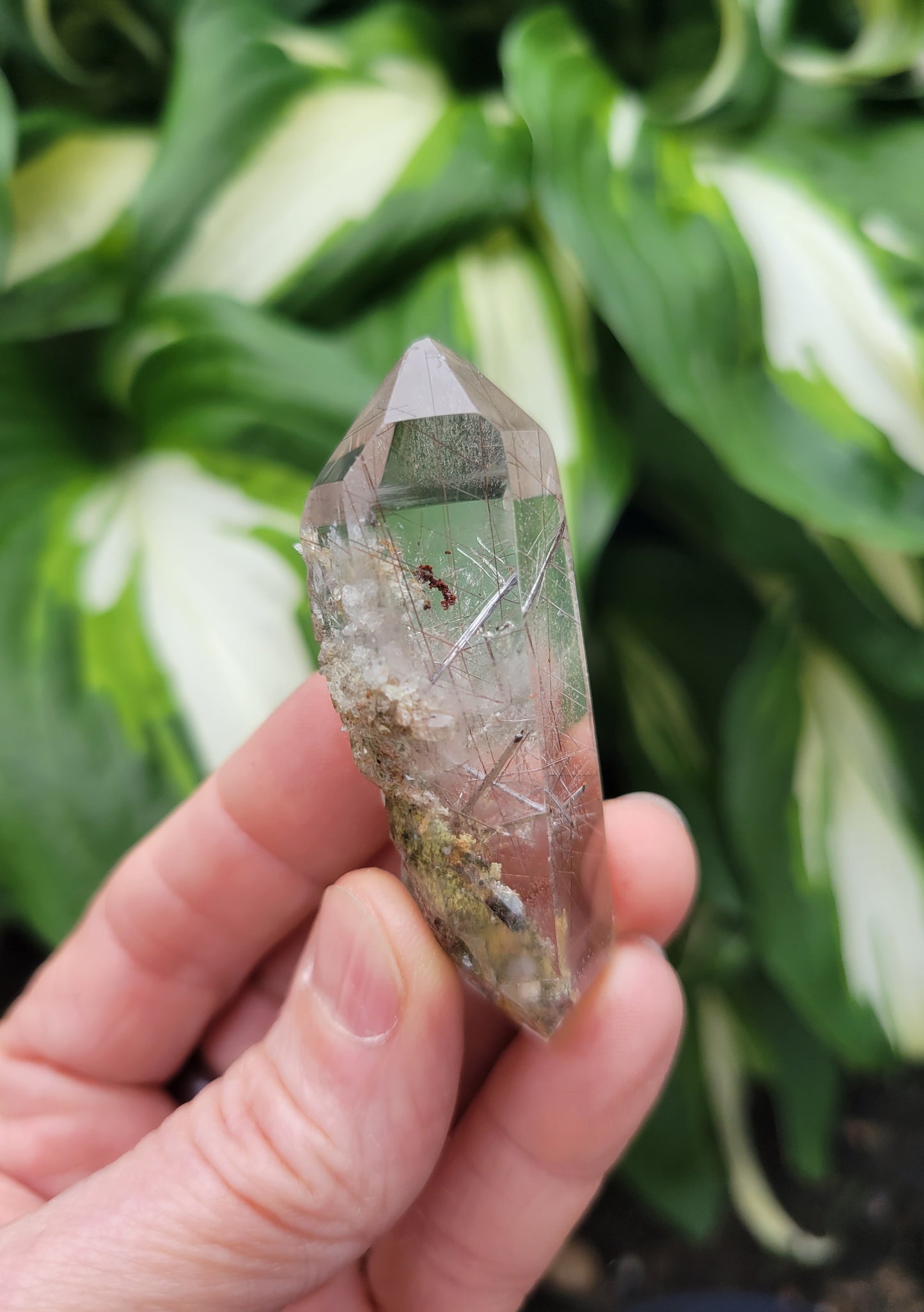 Rutilated and Double Terminated Polished Quartz from Brazil (W 3/4 X D 7/8 X H 2 3/8 inches)