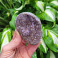 Amethyst Agate Partially Polished Geode from Uruguay (2 1/8 X 3 1/8 inches)
