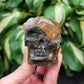 Quartz Skull Carving (Rutilated & Himalayan from India, Carved by Subhash Meena