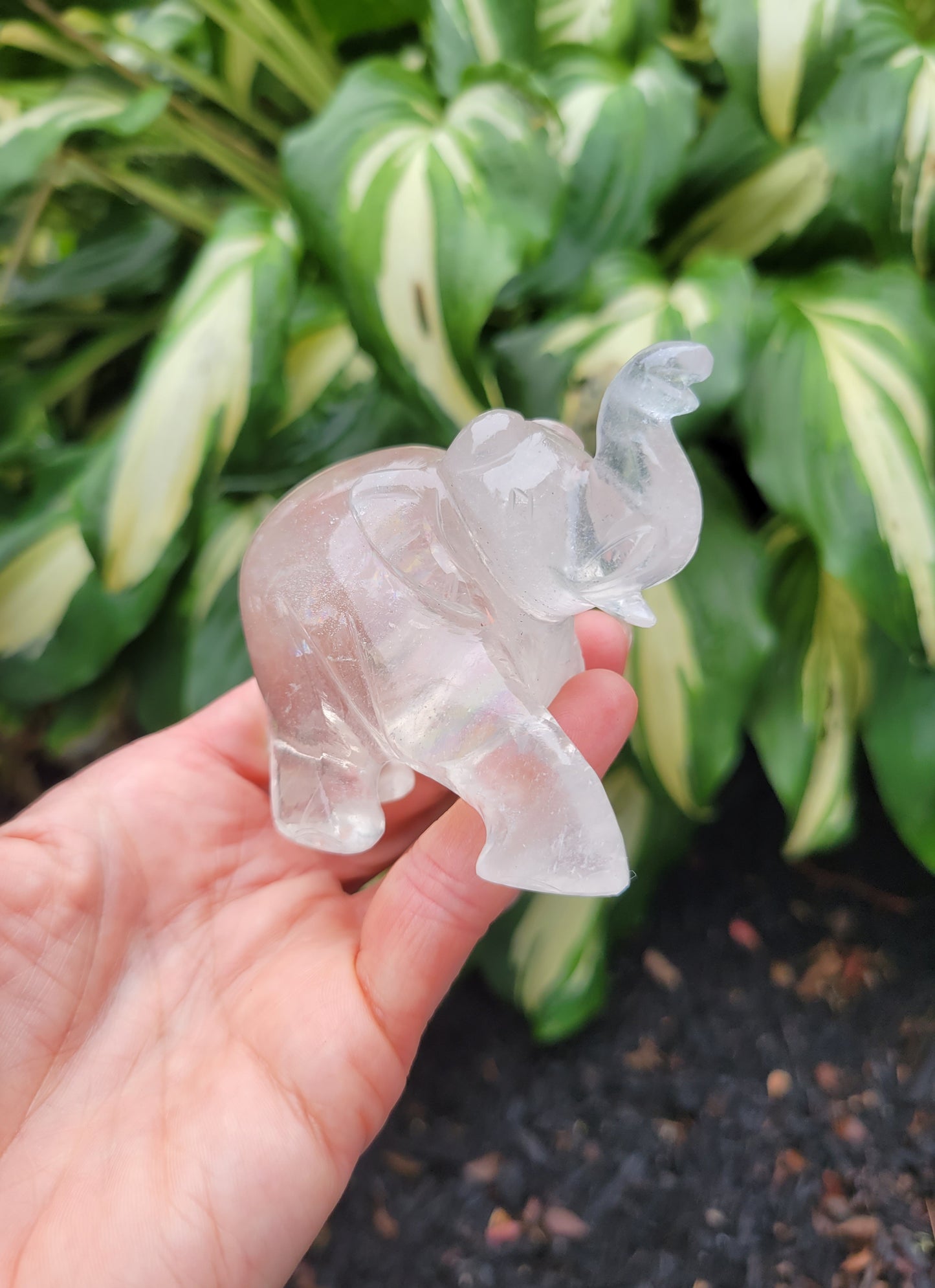 Quartz (Himalayan) Elephant, Carved in India