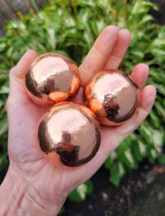 Copper Sphere, Large Polished (2-inch diameter, 1 pound 4-ounces)