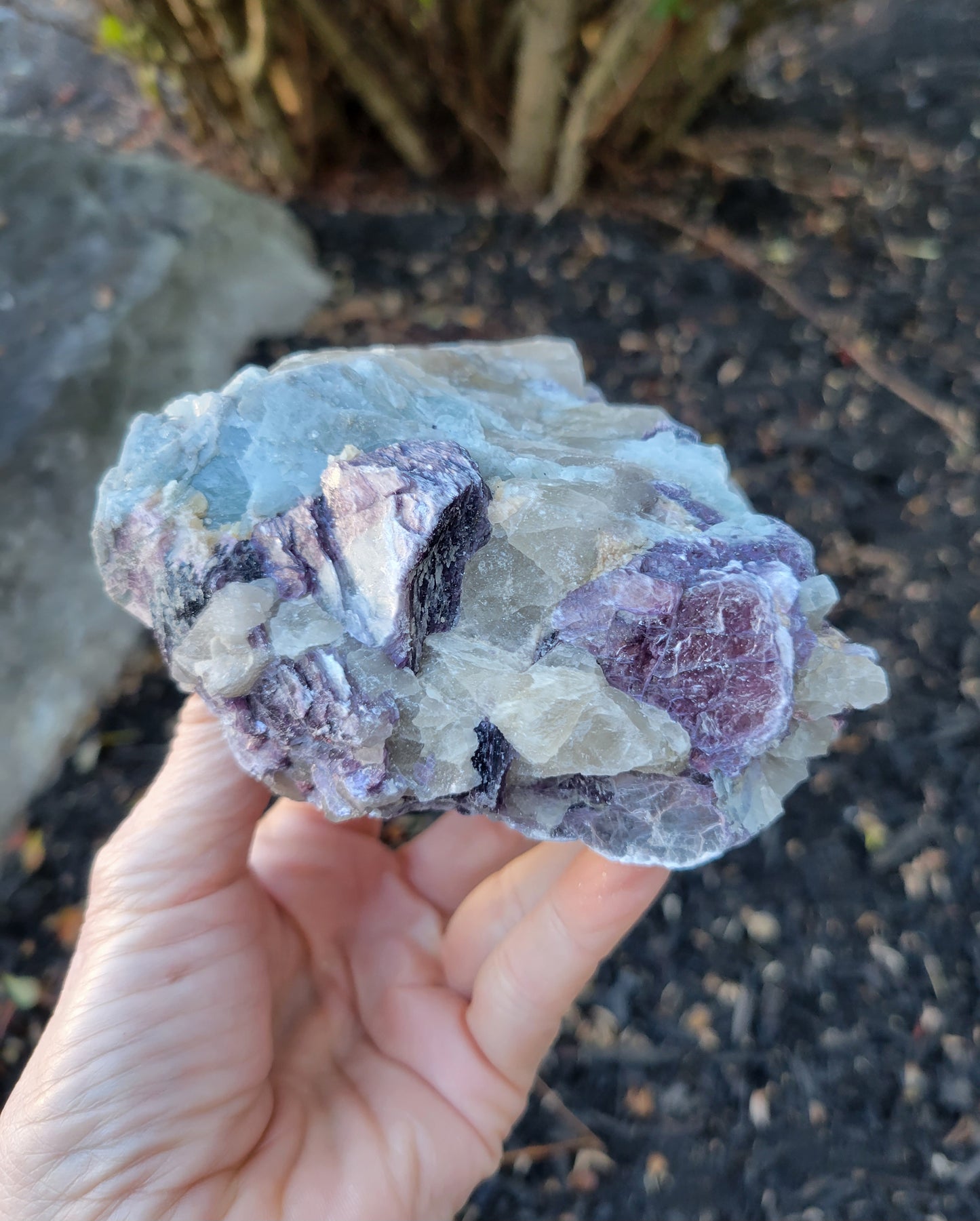 Lepidolite with Smokey Quartz and Cleavelandite from Brazil