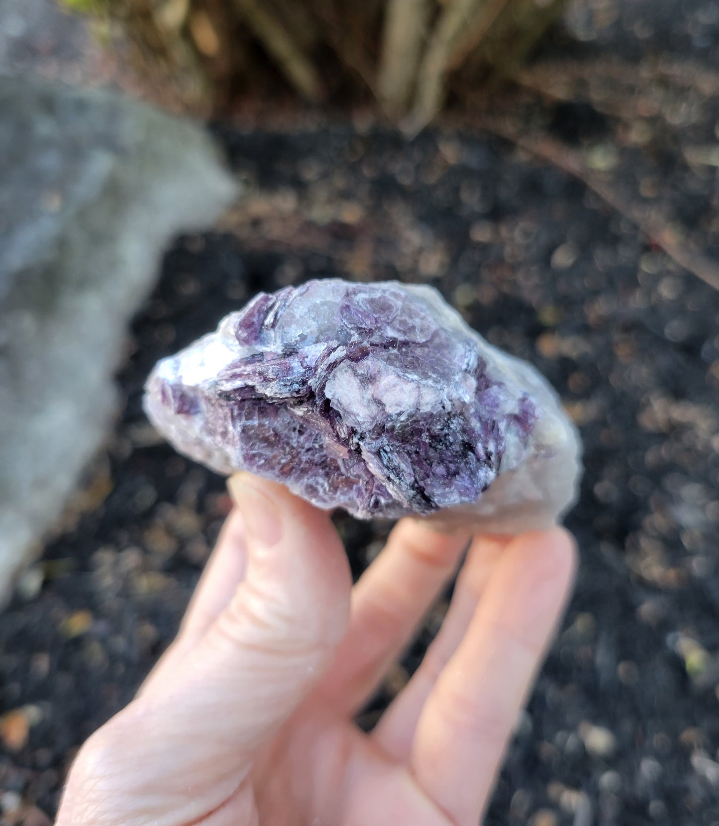 Lepidolite on Quartz from Brazil