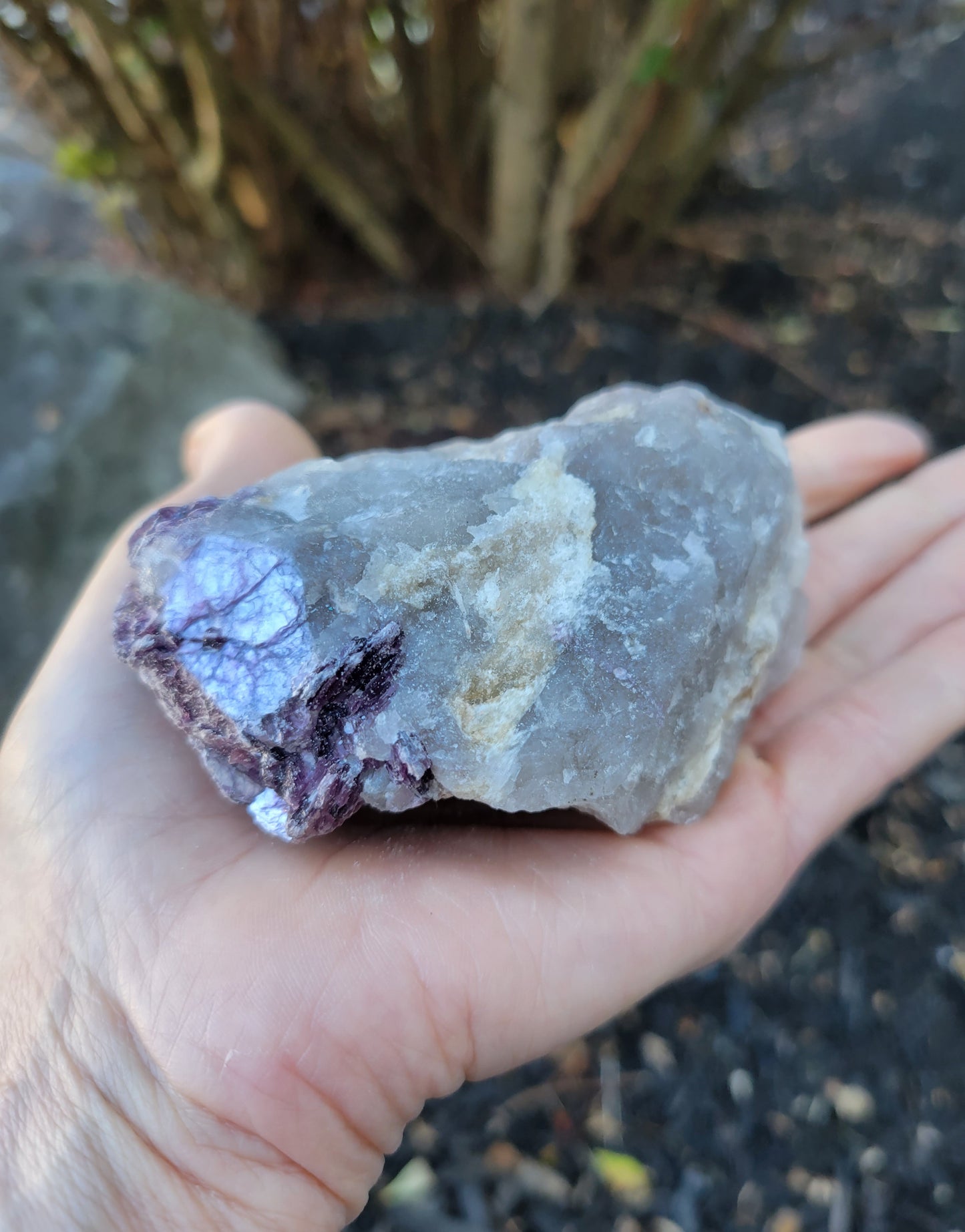 Lepidolite on Quartz from Brazil