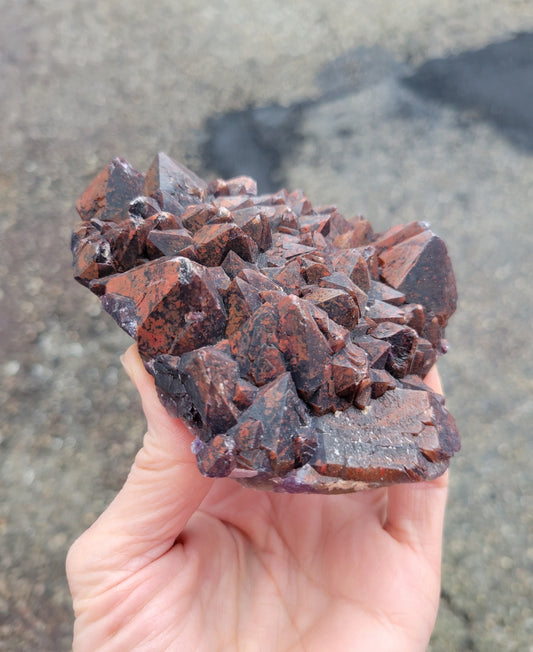 Red Capped Amethyst from India