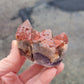 Red Capped Amethyst from India (W 2 3/8 X L 1 1/4 X H 1 5/8 inches)