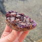 Red Capped Amethyst from India (W 2 X L 3 1/4 X H 1 3/8 inches)