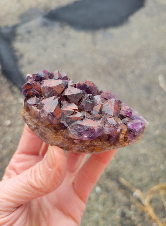 Red Capped Amethyst from India