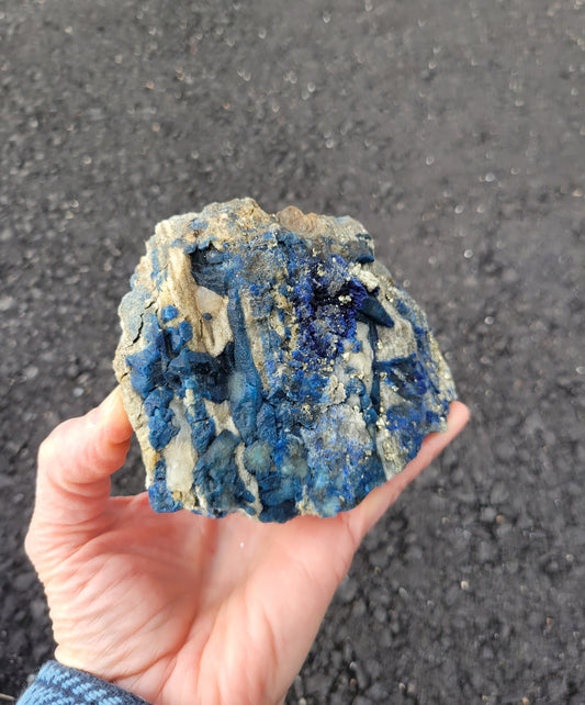Afghanite, Lazulite and Pyrite from Pakistan from Pakistan (W 4 X D 2 1/8 X H 3 inches)