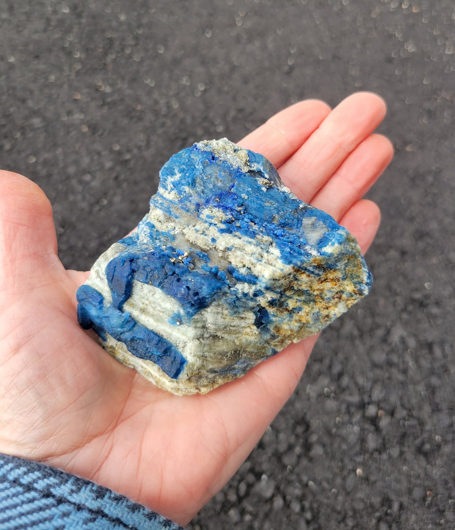 Afghanite, Lazulite and Pyrite from Pakistan from Pakistan (3 X 3 1/8 X 1 3/8 inches)