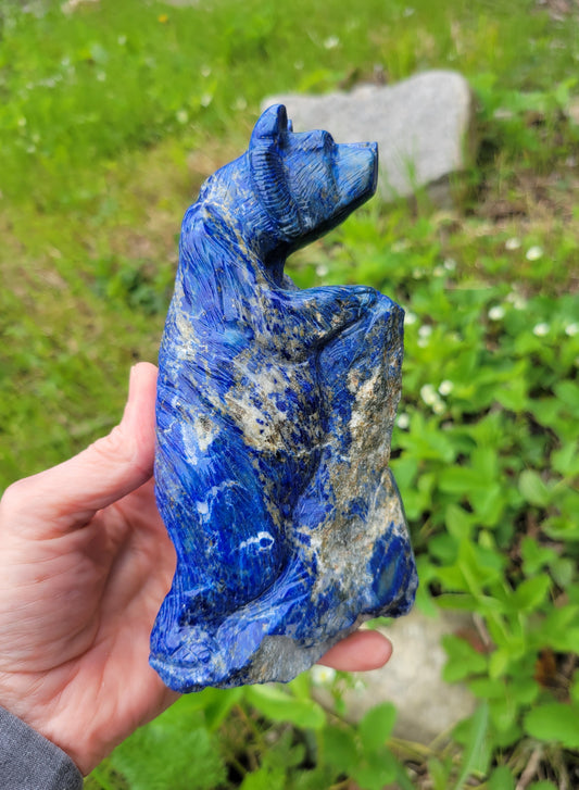 Lapis Lazuli Bear Carving from Pakistan