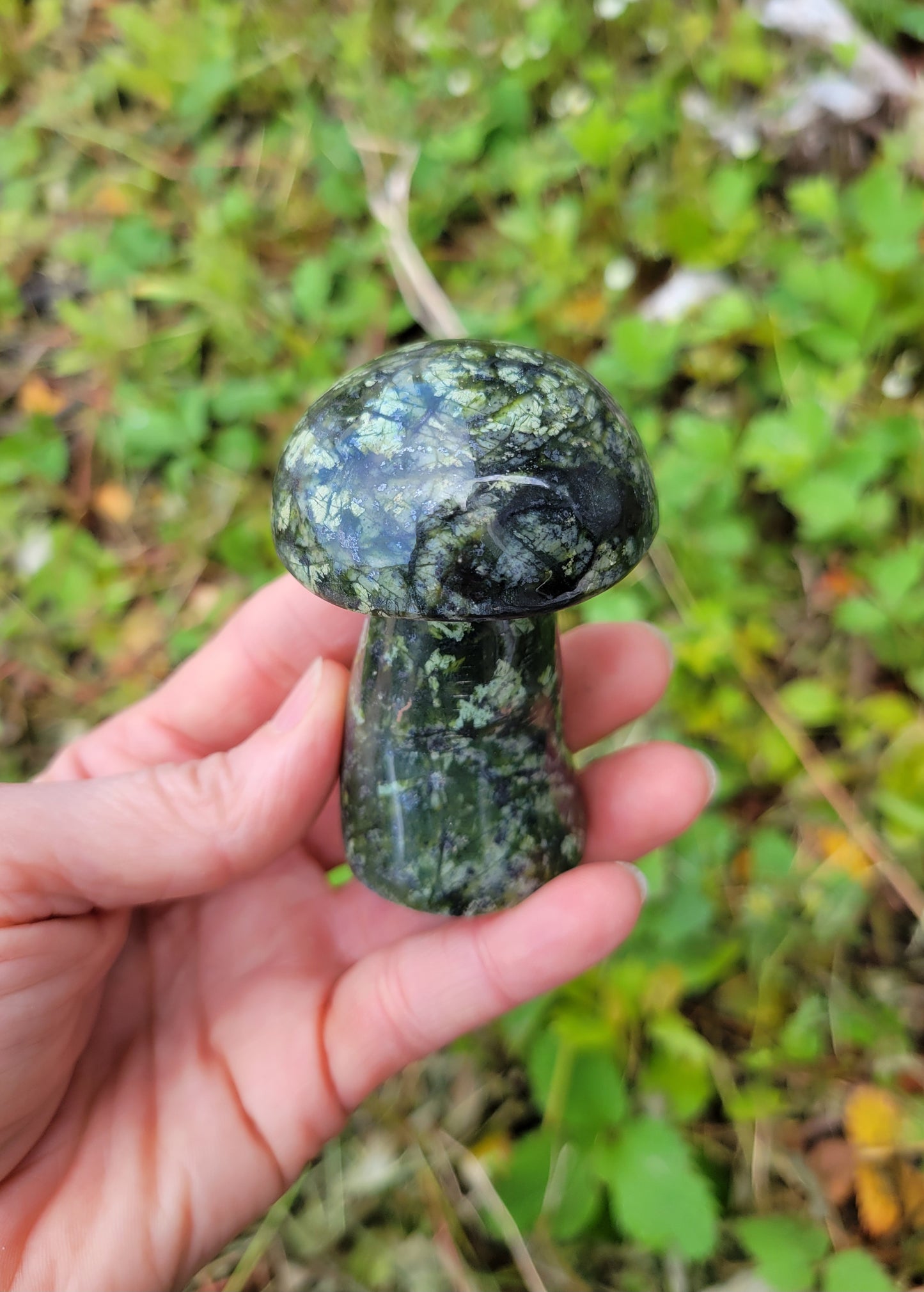 Serpentine Mushroom Carving from Pakistan