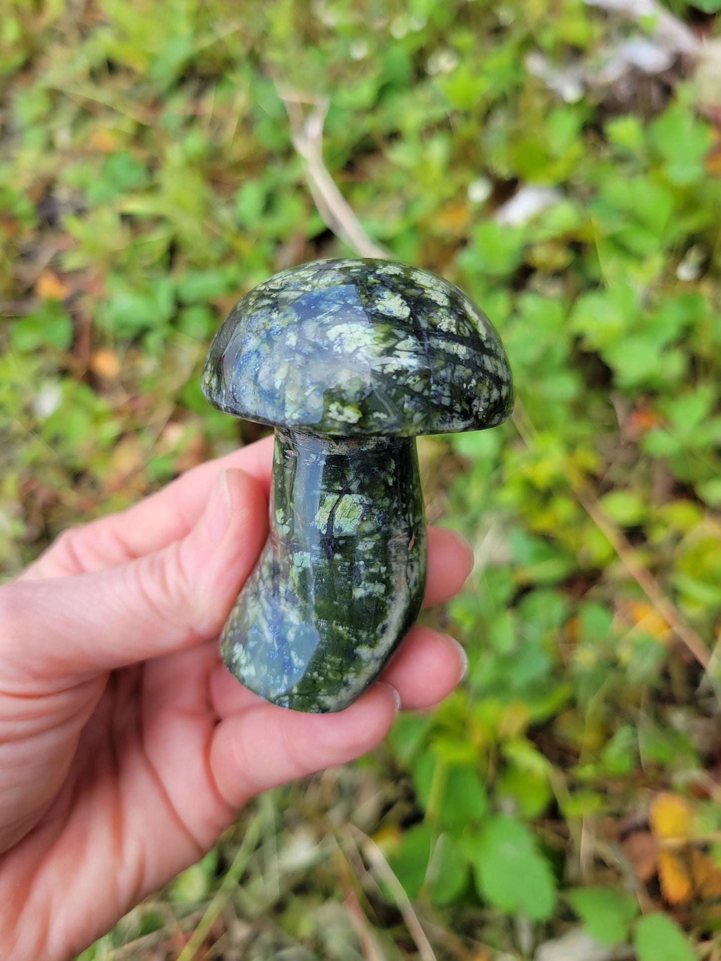 Serpentine Mushroom Carving from Pakistan