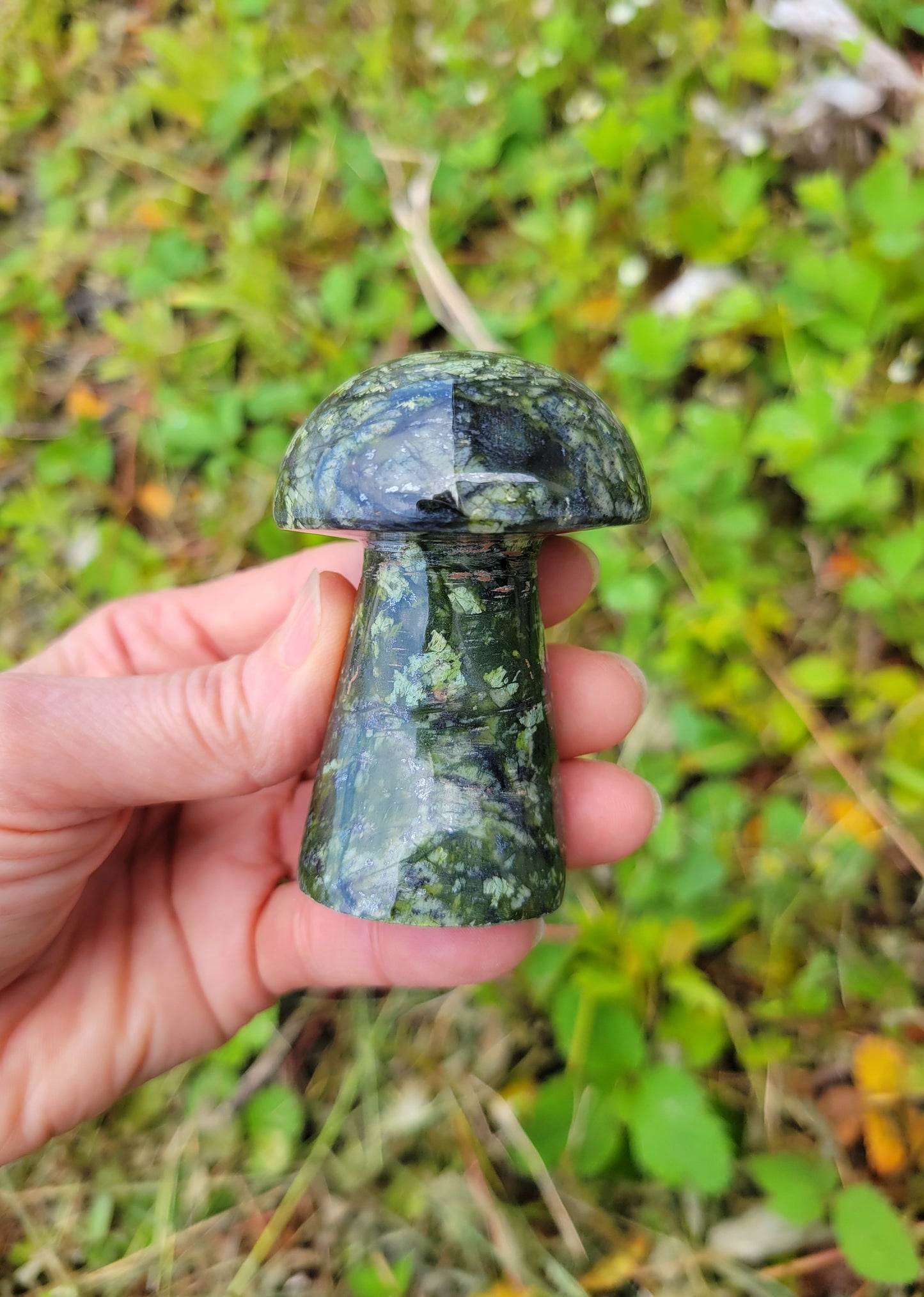 Serpentine Mushroom Carving from Pakistan