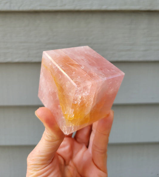 Rose Quartz Cube from Brazil