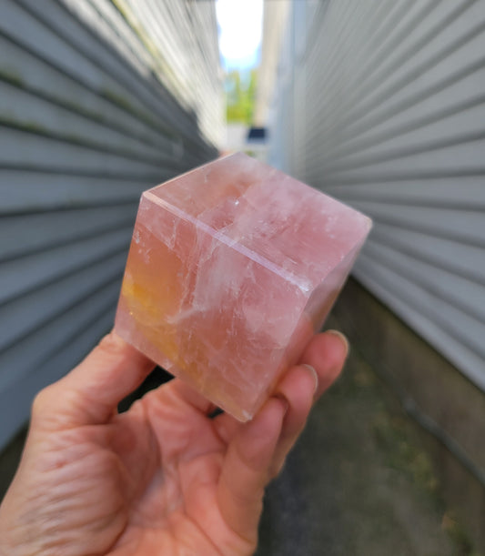 Rose Quartz Cube from Brazil