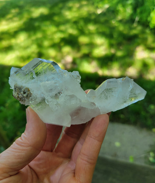 Faden Quartz Cluster with Red Hematite from Pakistan