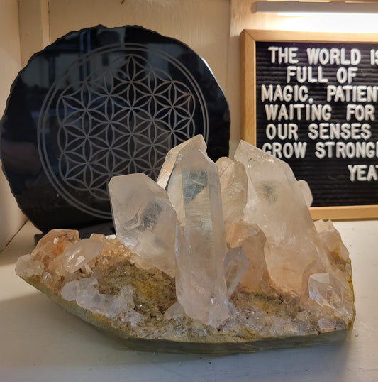 Himalayan Rutilated Samadhi Quartz Cluster from India