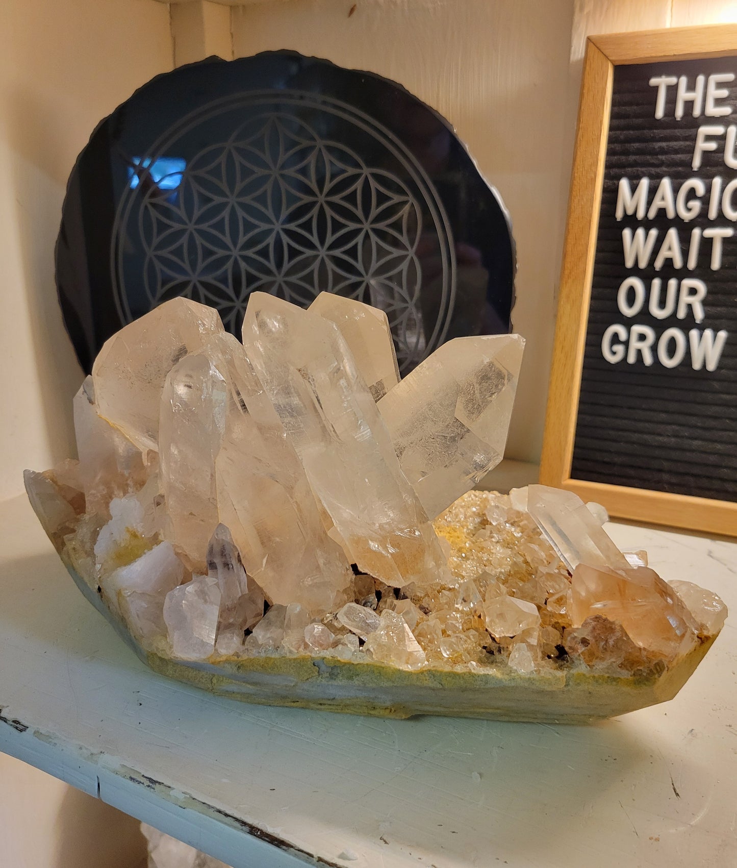 Himalayan Rutilated Samadhi Quartz Cluster from India